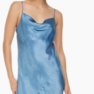NWT Aritzia Babton Model MIDI Dress Flagstone Blue Large